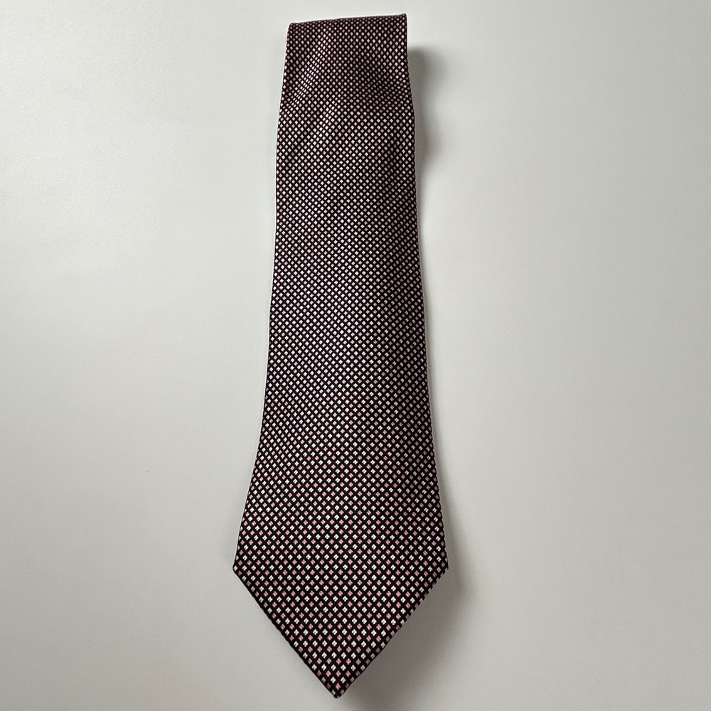 Vintage Stefano Ricci Black Pink Geometric 100% Silk XL Tie Italy
